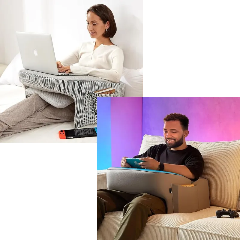 💥Last Day Buy 1 Get 1 Free💥Memory Foam Lap Desk Pillow for Reading, Working, Playing, Crocheting in Bed Couch