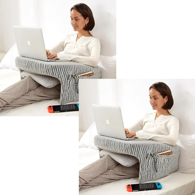 💥Last Day Buy 1 Get 1 Free💥Memory Foam Lap Desk Pillow for Reading, Working, Playing, Crocheting in Bed Couch