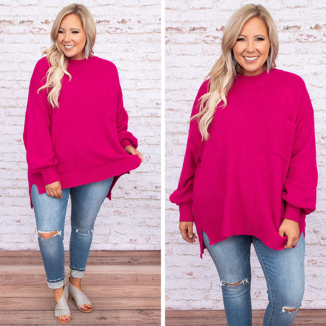 Yours In A Heartbeat Top, Hot Pink