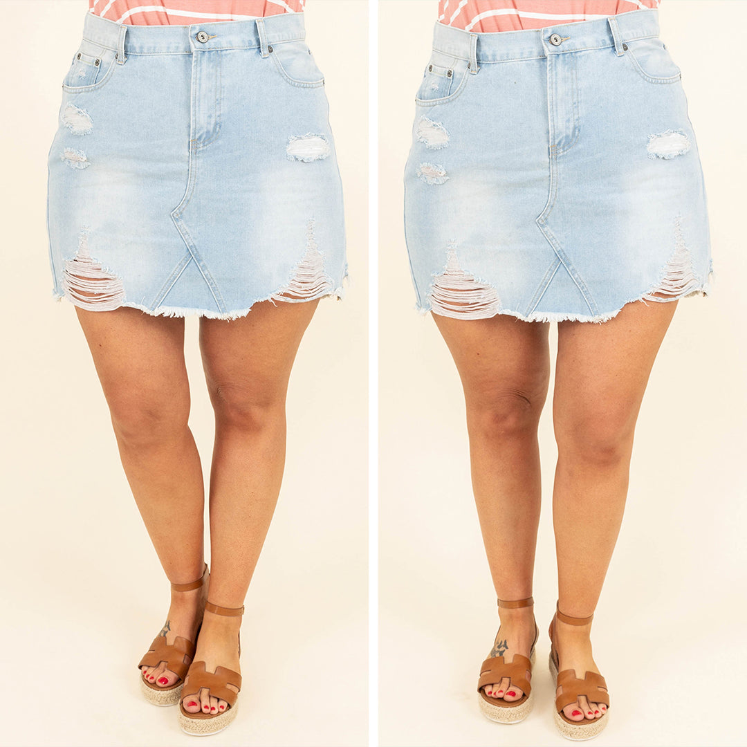 Rhythm Of Love Skirt, Light Denim