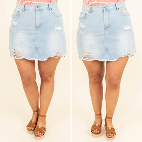 Rhythm Of Love Skirt, Light Denim