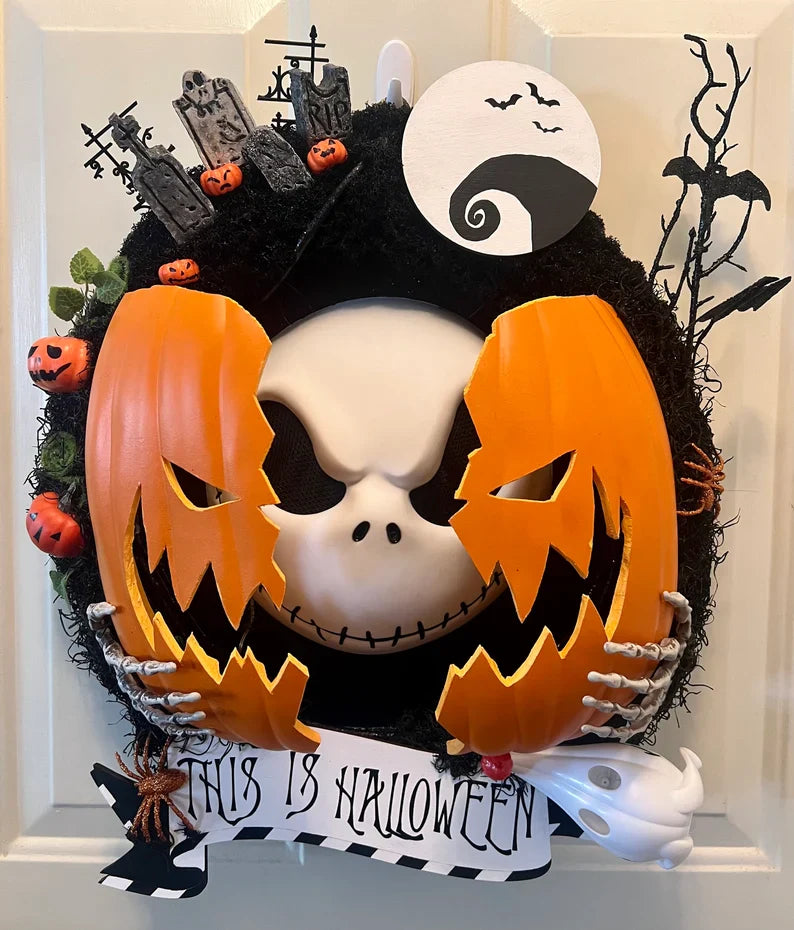 🎃HALLOWEEN SALE BUY 1 GET 1 FREE 🔥 💀Nightmare Pumpkin Wreath