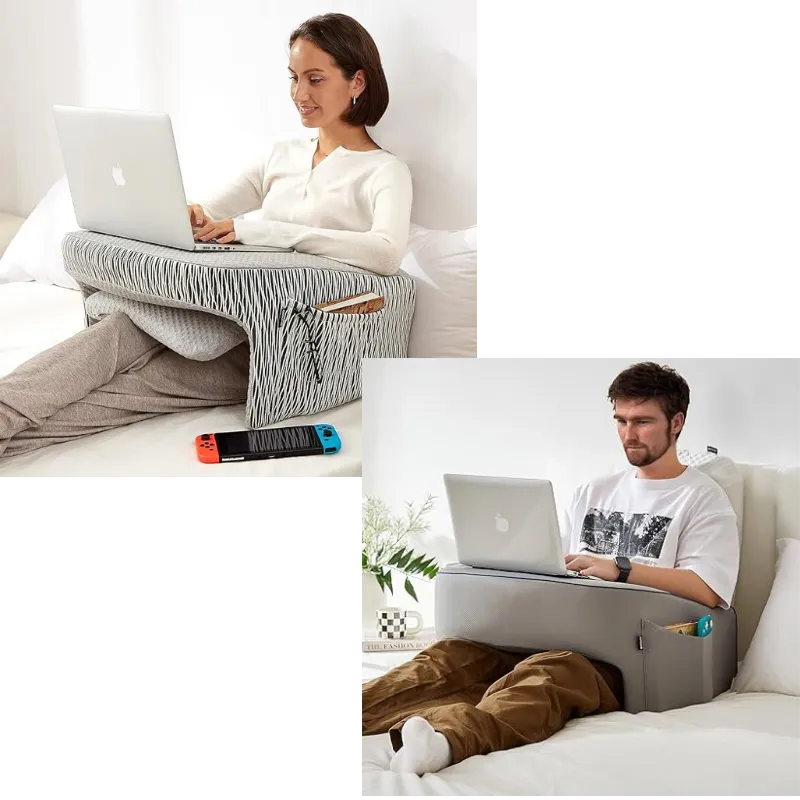 💥Last Day Buy 1 Get 1 Free💥Memory Foam Lap Desk Pillow for Reading, Working, Playing, Crocheting in Bed Couch