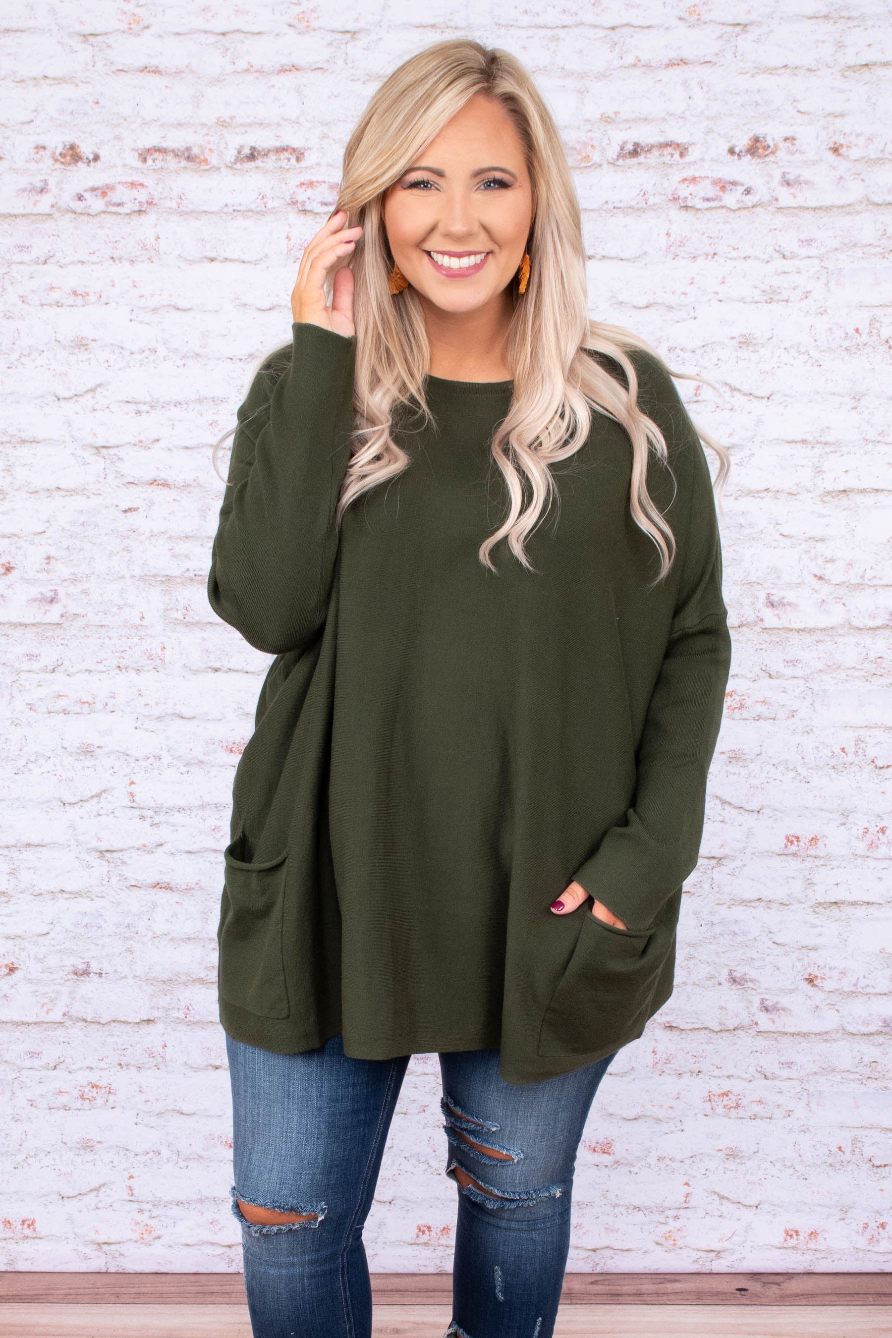 Snow Whispers Tunic, Olive