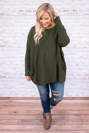 Snow Whispers Tunic, Olive