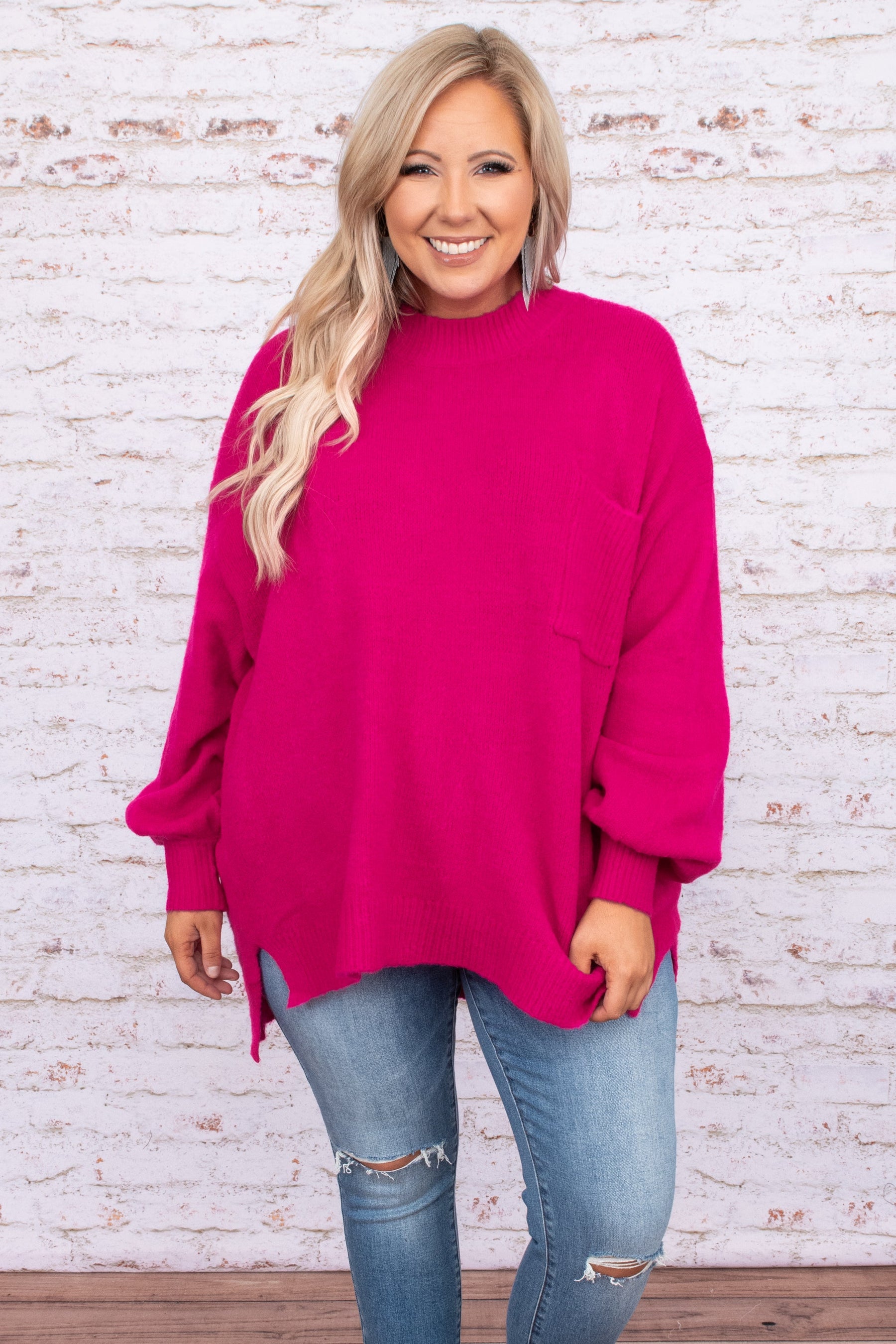 Yours In A Heartbeat Top, Hot Pink