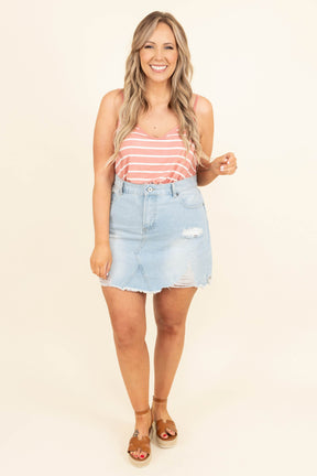 Rhythm Of Love Skirt, Light Denim