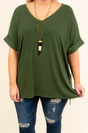 Comfy Travels Top, Army Green