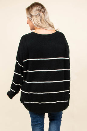 Slumber Party Sweater, Black-Cream