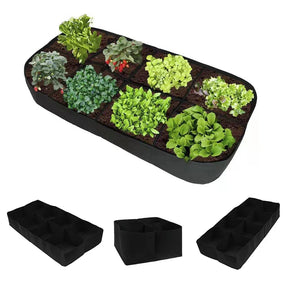 Raised Garden Bed Rectangular Planting Bag 4/8 Pockets Square Plant Grow Bags For Vegetables Flowers Felt Multi-grid