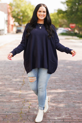 Snow Whispers Tunic, Navy