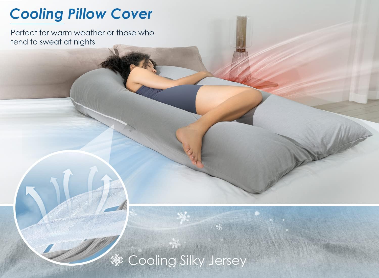 Cooling Maternity Pillow for Sleeping U Shaped Body Pillow for Pregnant Support